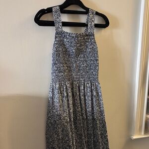 Floral Blue and White smocked Sundress